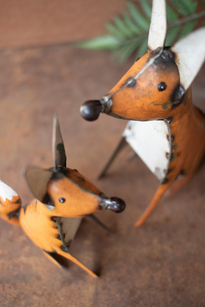 Box of 2 — Set of 2 Recycled Iron Foxes