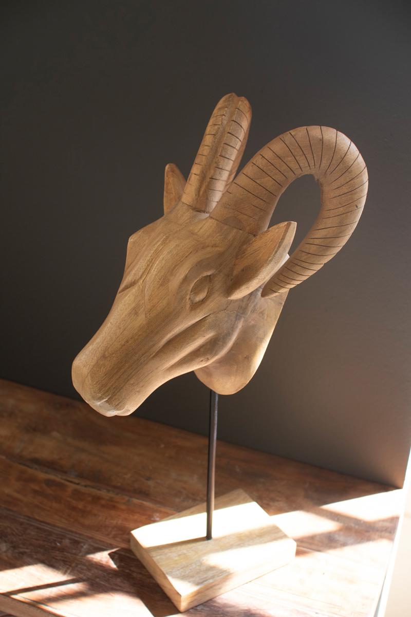 Carved Mango Wood African Animal Heads