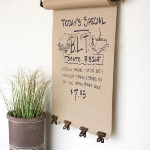 Box of 2 — Hanging Note Roll with 4 Brass Finish Clips / 22″