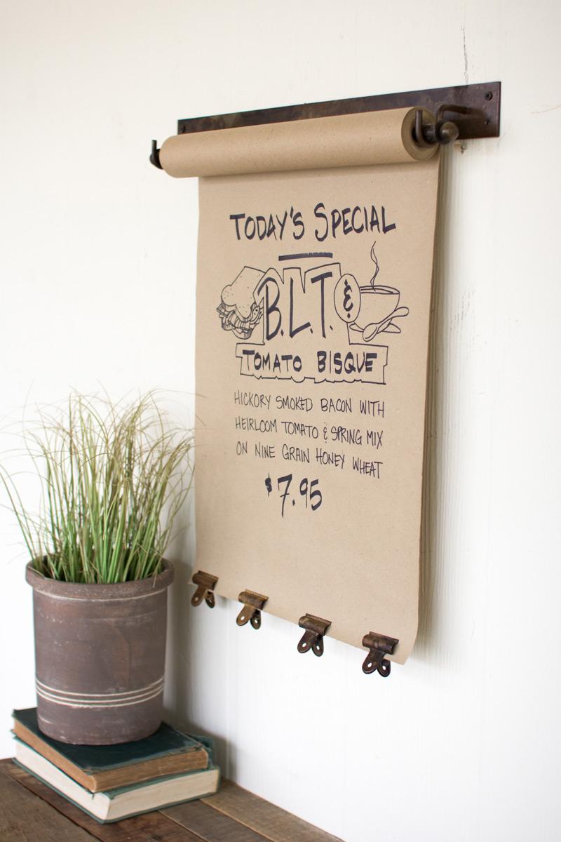 Box of 2 — Hanging Note Roll with 4 Brass Finish Clips / 22″
