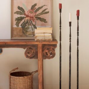 Tall Forged-Iron Taper Candle Holders – Ant Brass
