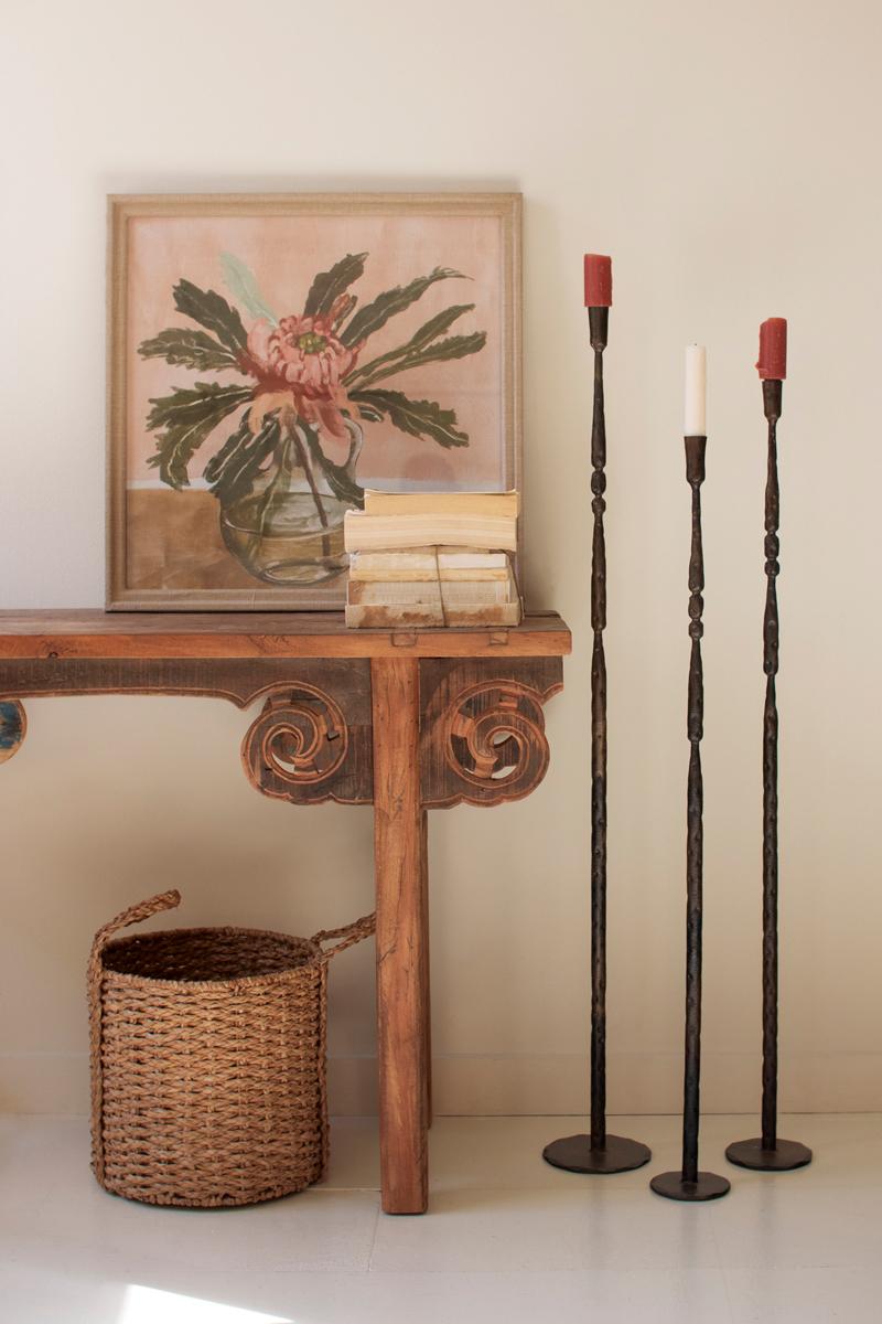Tall Forged-Iron Taper Candle Holders – Ant Brass
