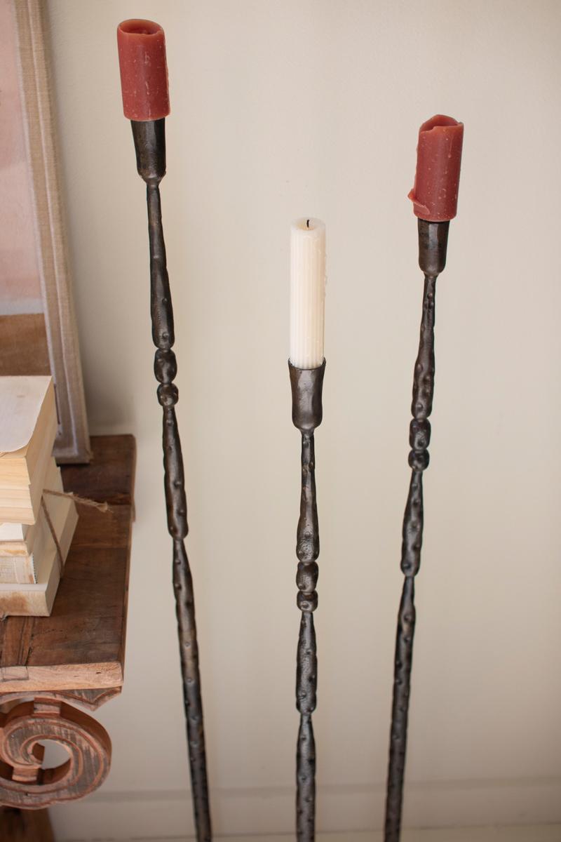Tall Forged-Iron Taper Candle Holders – Ant Brass