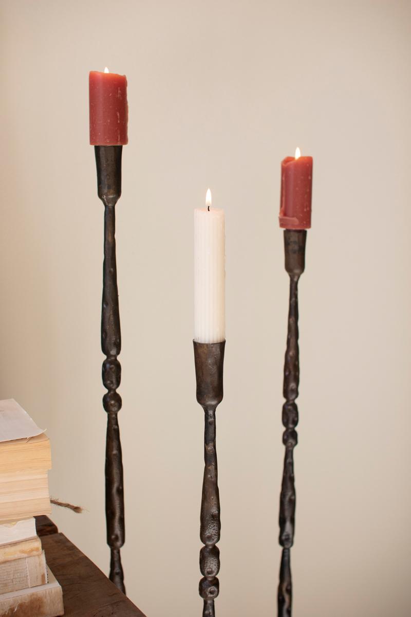 Tall Forged-Iron Taper Candle Holders – Ant Brass