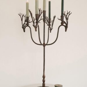 Forged Rustic Brass Deer Candelabra