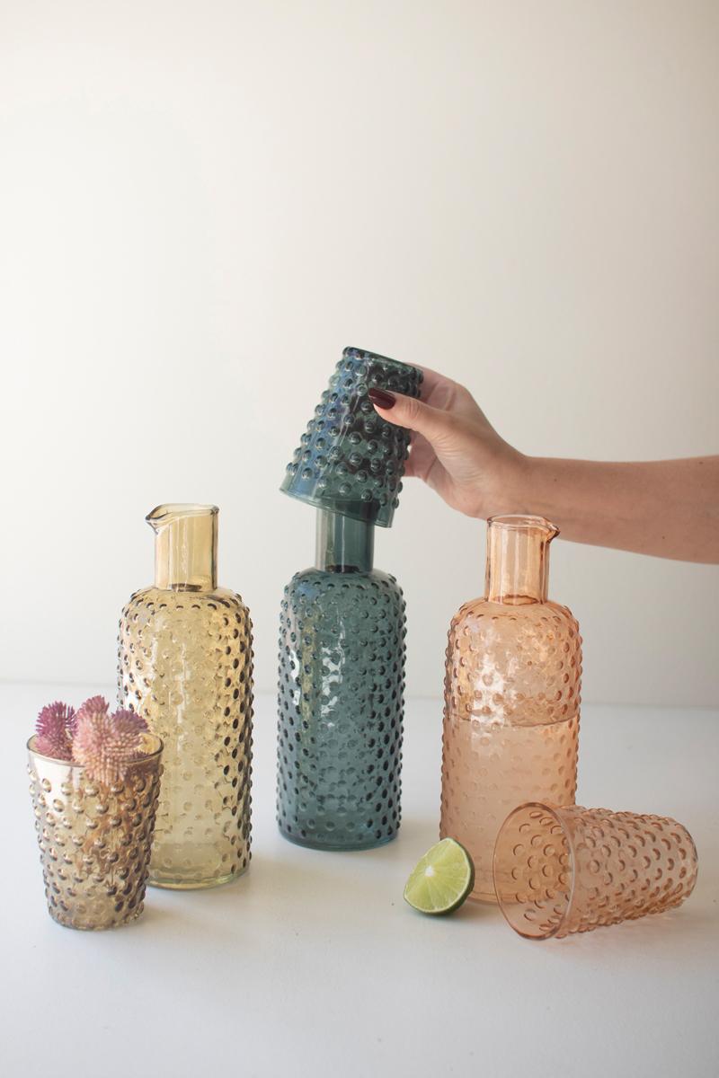 Bubble Glass Carafes W Tumbler – One Each