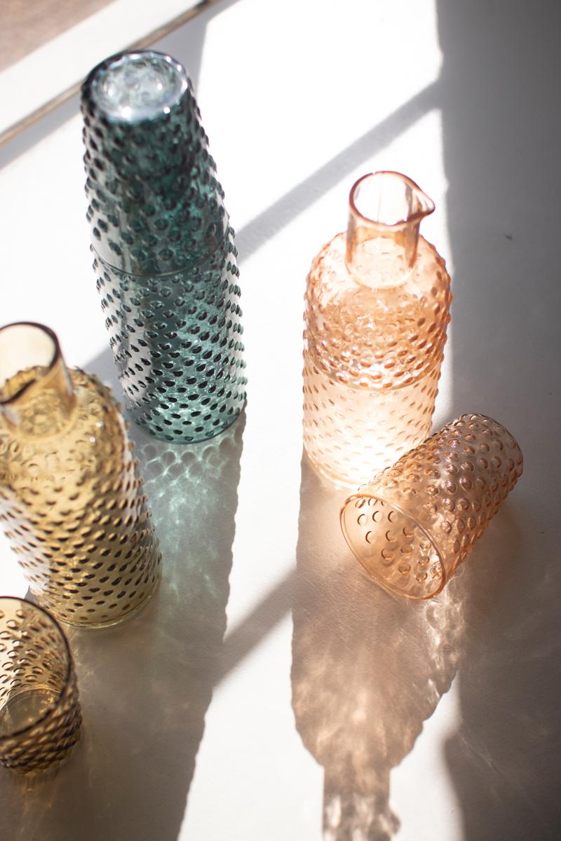 Bubble Glass Carafes W Tumbler – One Each