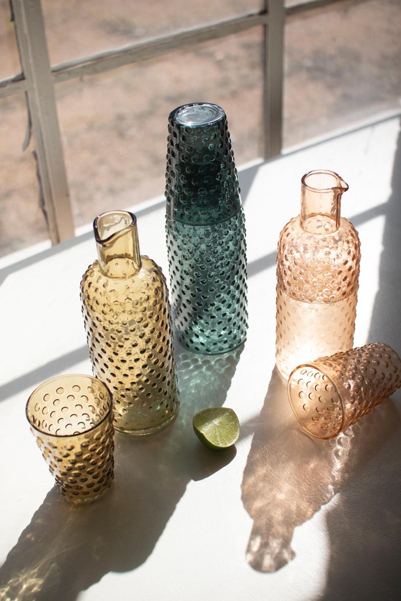 Bubble Glass Carafes W Tumbler – One Each
