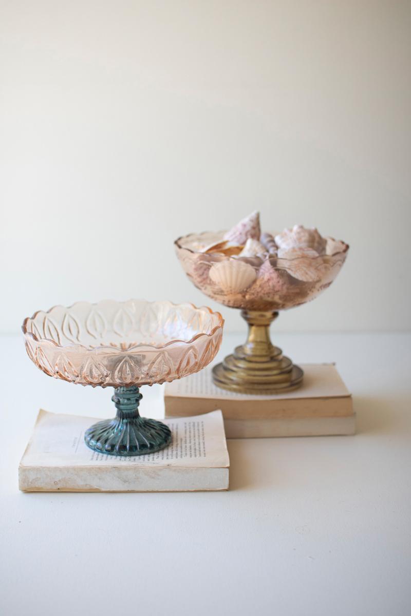 Box of 2 — Set of 2 Glass Compotes