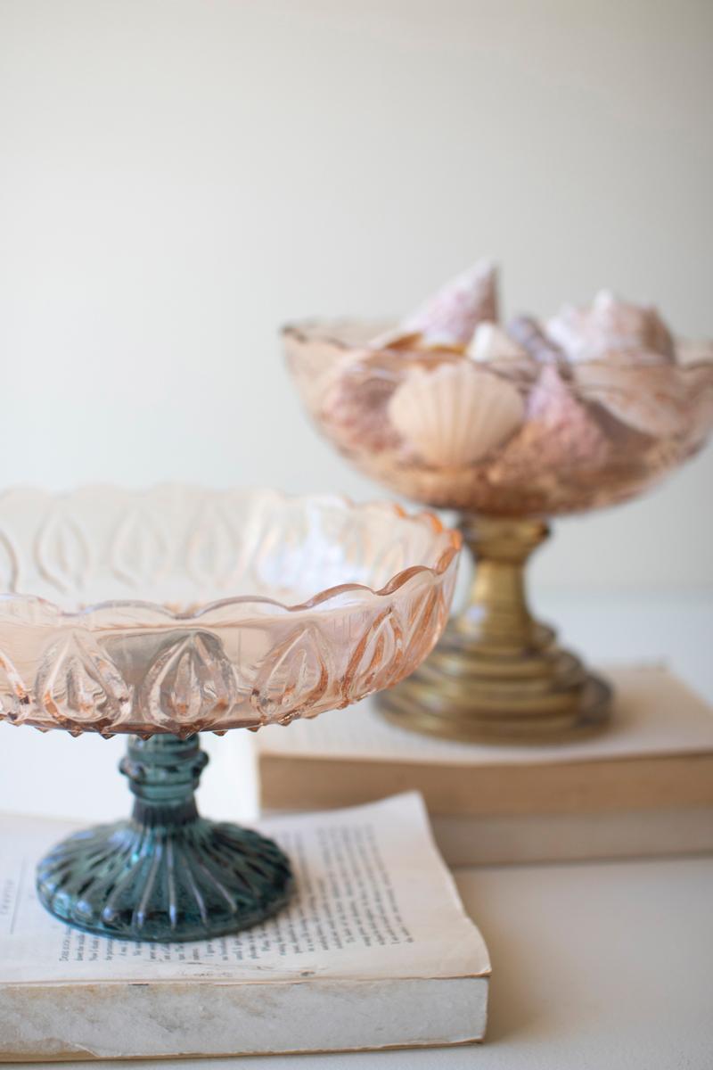 Box of 2 — Set of 2 Glass Compotes