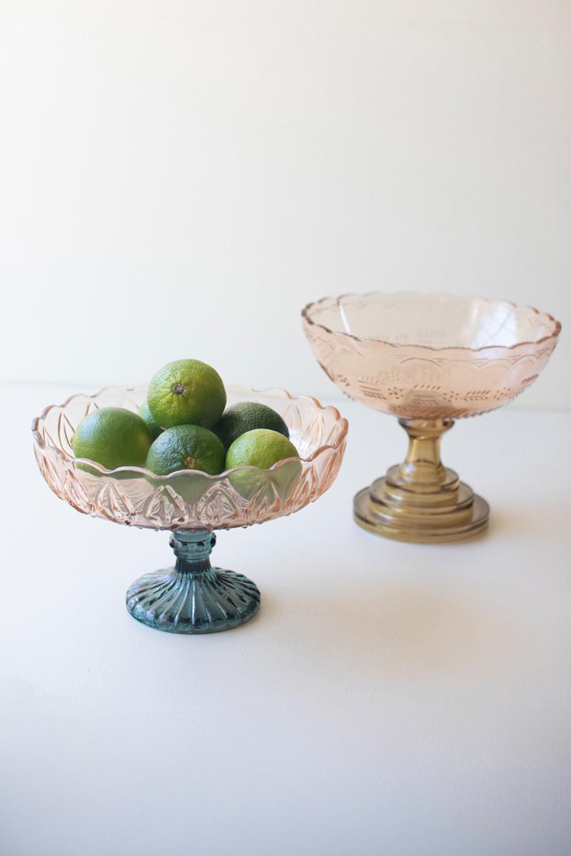Box of 2 — Set of 2 Glass Compotes