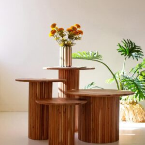Acacia wood accent tables