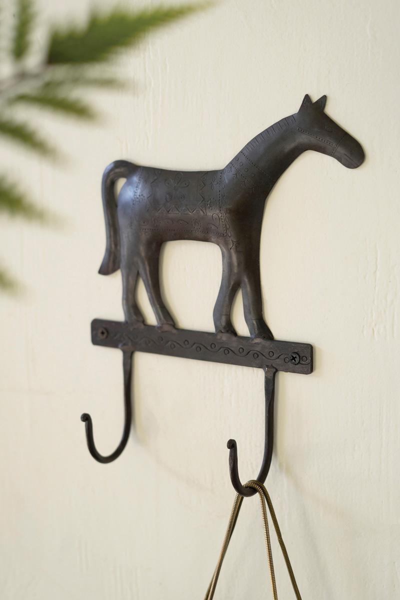 Box of 6 — Hammered Iron Horse Hook