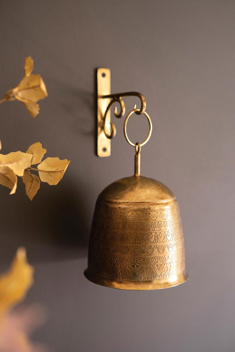 Box of 2 — Antique Brass Bell and Wall Bracket