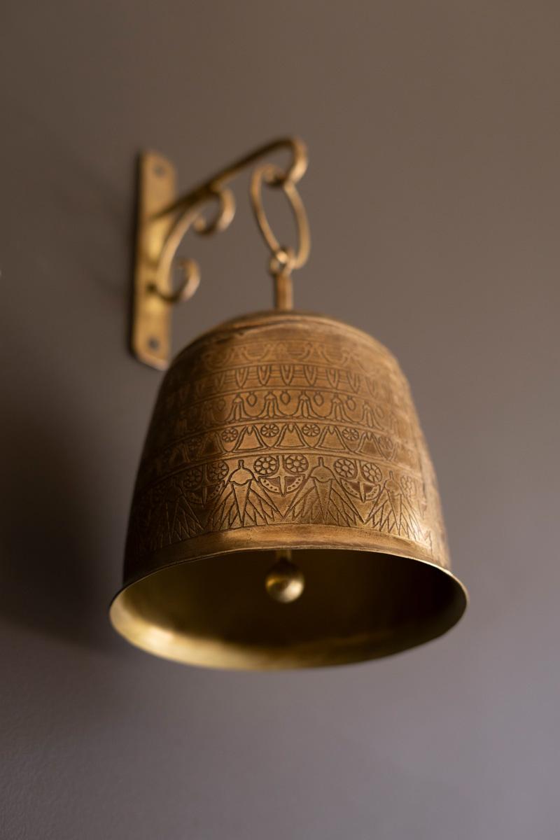 Box of 2 — Antique Brass Bell and Wall Bracket
