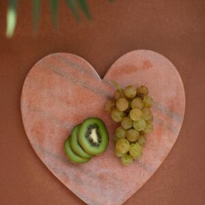 Box of 2 — Pink Marble Heart Cheese Board