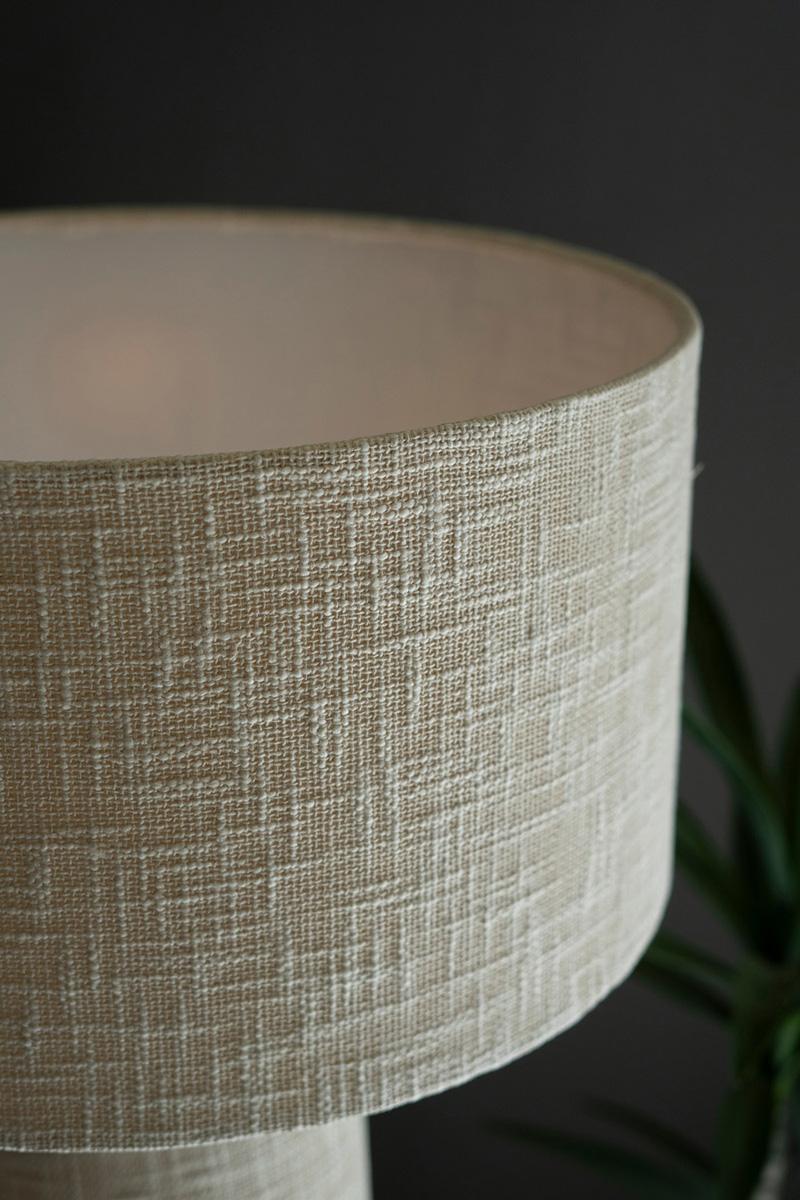 Boucle Fabric Table Lamp With Shade, White