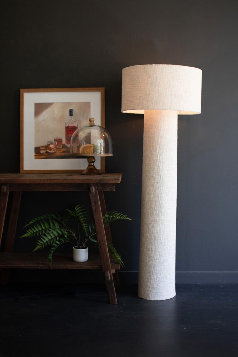 Boucle Fabric Floor Lamp With Shade