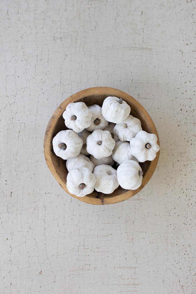 Bag Of Fifteen Dried Miniature Faux Pumpkins – White