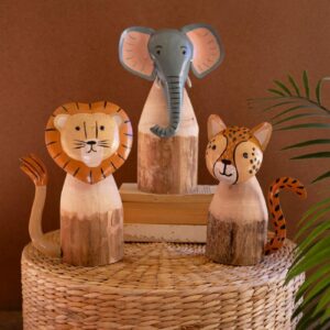 Recycled Metal Wood, Recycled Wood And Iron Safari Animals