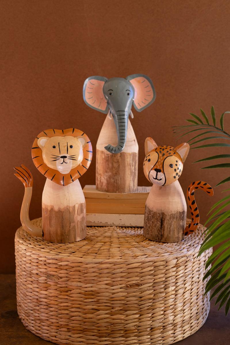 Recycled Metal Wood, Recycled Wood And Iron Safari Animals
