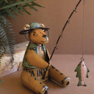 Recycled Metal, Recycled Iron Brown Bear Fishing