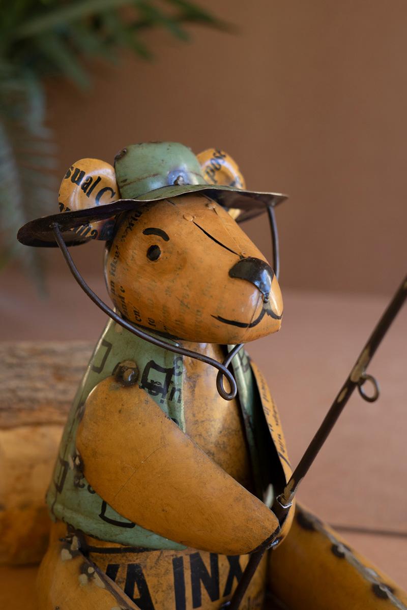 Recycled Metal, Recycled Iron Brown Bear Fishing