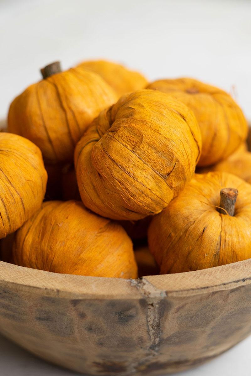 Bag Of Fifteen Dried Miniature Faux Pumpkins – Orange