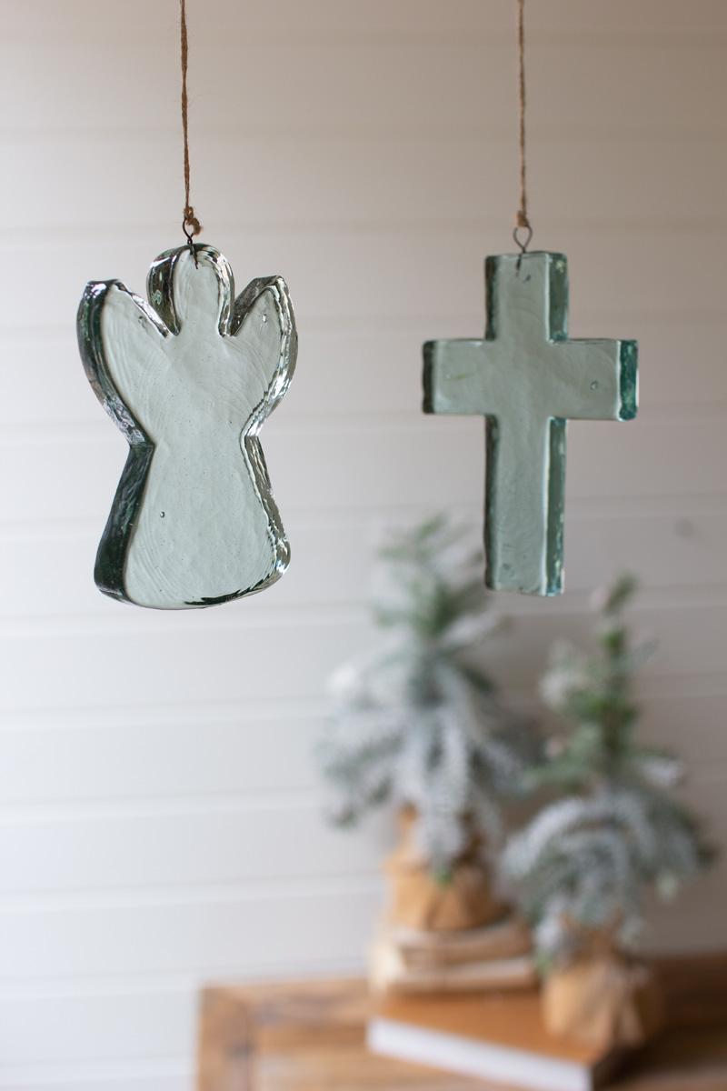Box of 4 — Glass Cross Suncatcher
