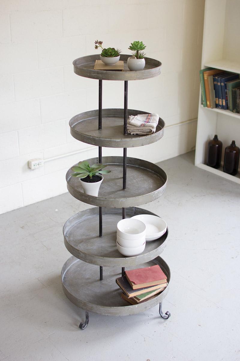 Five Tier Round Metal Display Tower
